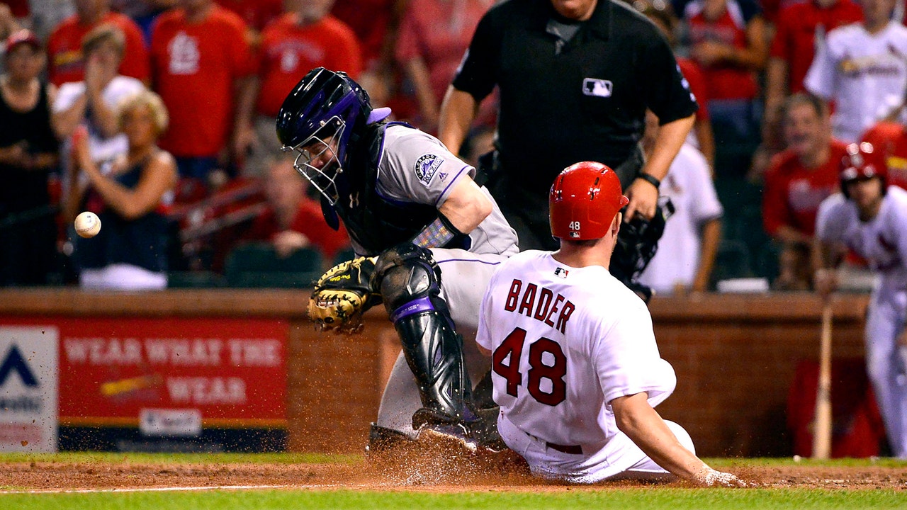 Bader scores winning run in Cardinals' 3-2 walk-off win over Rockies